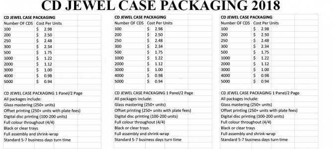 CD JEWEL CASE PACKAGING 2018 CD JEWEL CASE PACKAGING 2018