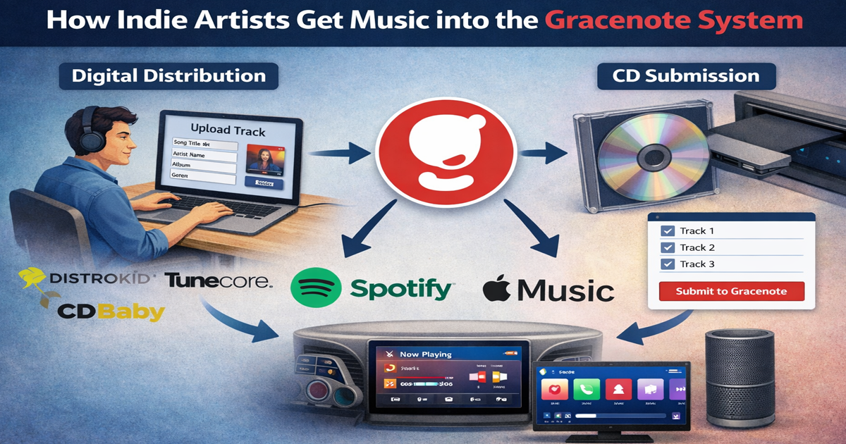 When a CD is inserted into certain media programs, the software checks the Gracenote CD database. If the album information is missing, users can enter the track titles and album details manually, which are then uploaded to the database. Programs that historically submitted CD metadata include: iTunes Winamp Once the information is submitted, other users who play the same CD will see the correct song titles and album information automatically.
